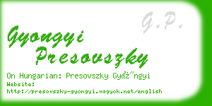 gyongyi presovszky business card